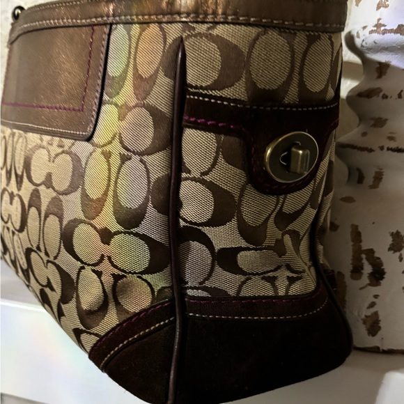 Coach Tan and Brown Signature Tote - Picture 11 of 16